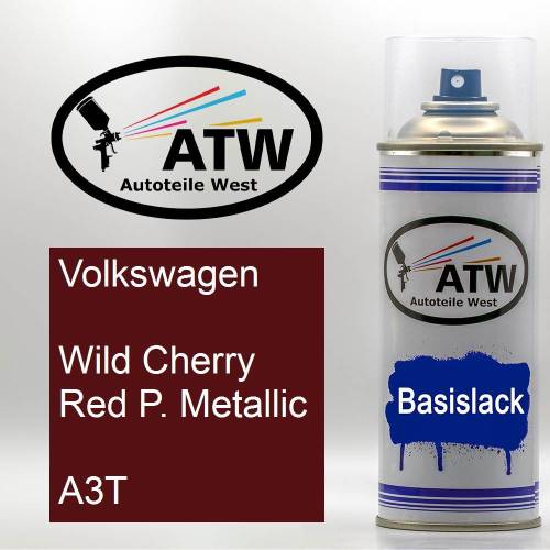 Volkswagen, Wild Cherry Red P. Metallic, A3T: 400ml Sprühdose, von ATW Autoteile West.